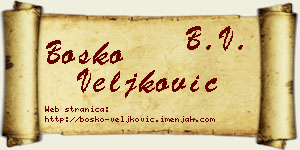 Boško Veljković vizit kartica